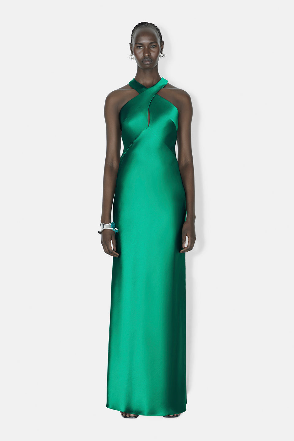 Evelyn Dress Emerald Galvan London UK