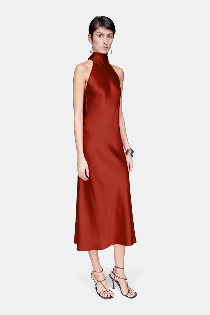 Cropped Sienna Dress - Brick