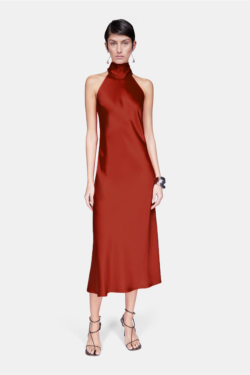 Cropped Sienna Dress - Brick