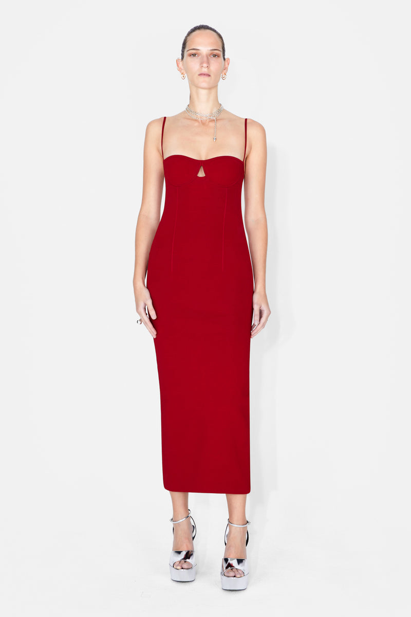 Sculpted Amelia Dress - Rouge Piaf