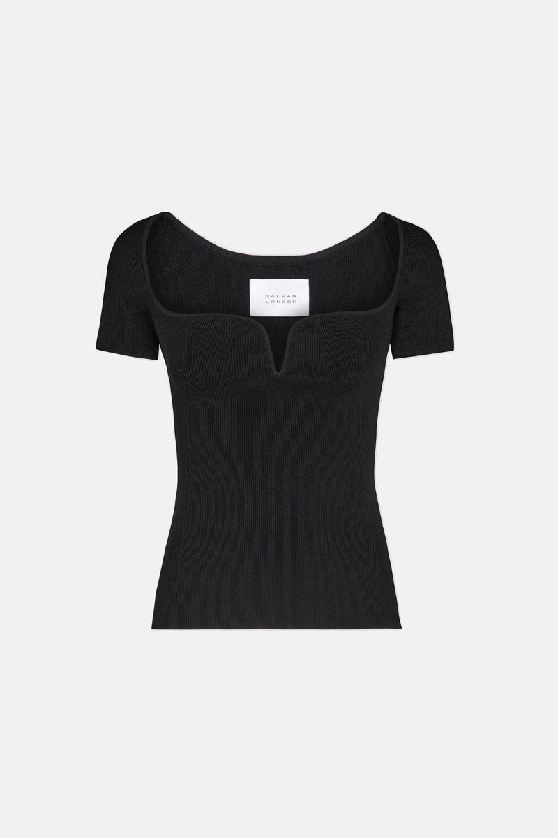 Short Sleeve Gaia Top - Black