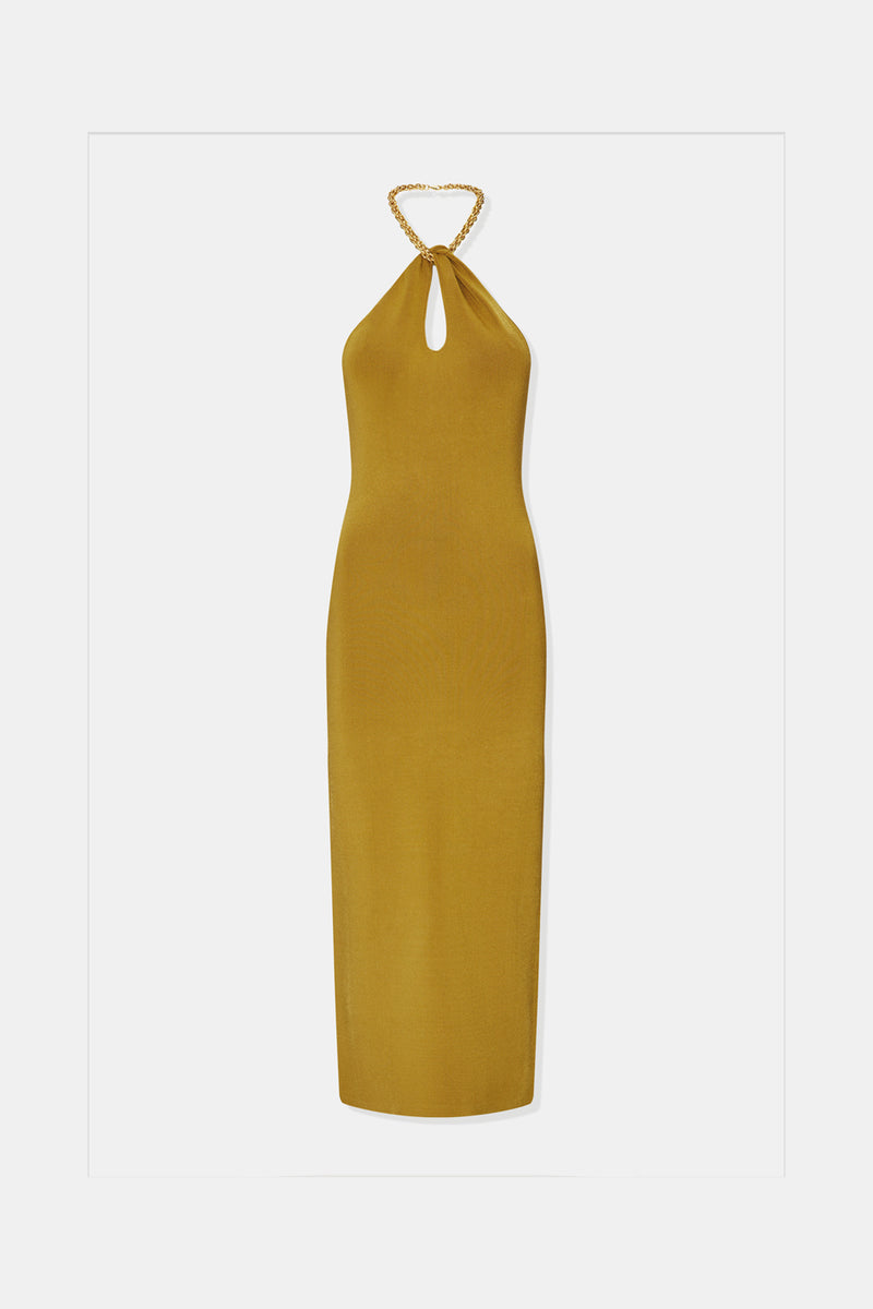 Cleopatra Dress - Olive & Gold