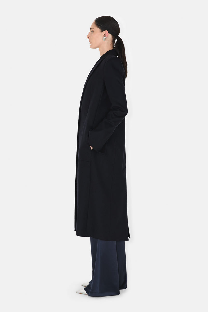 CROPPED BOYFRIEND COAT - MIDNIGHT