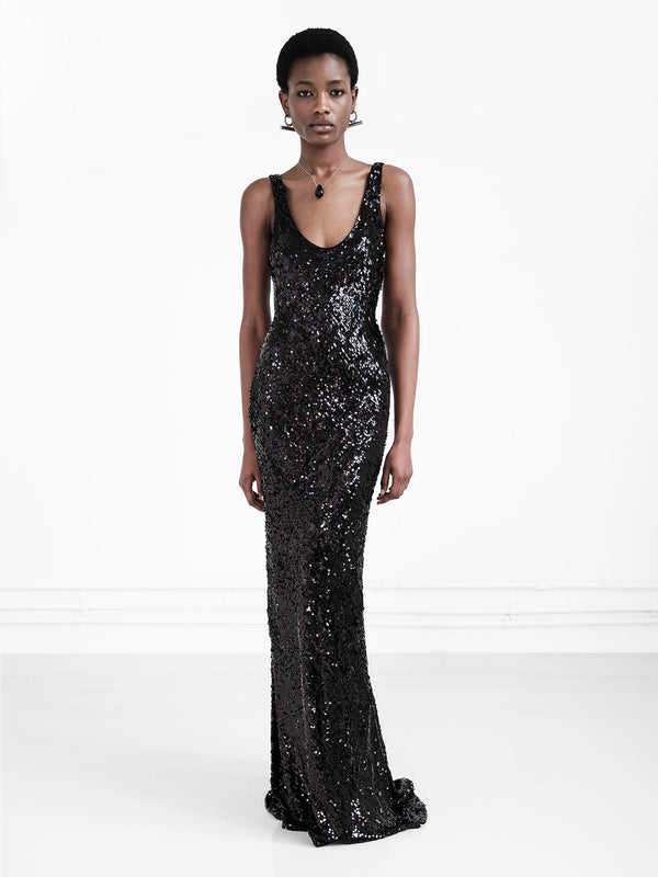 Moonlight Valletta Dress - Black Sequin
