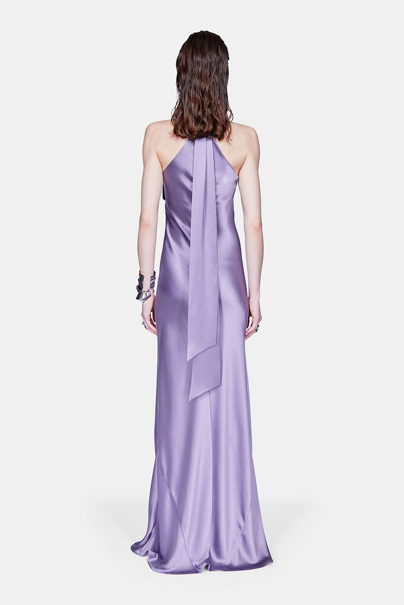 Satin Pandora Dress - Purple Steel