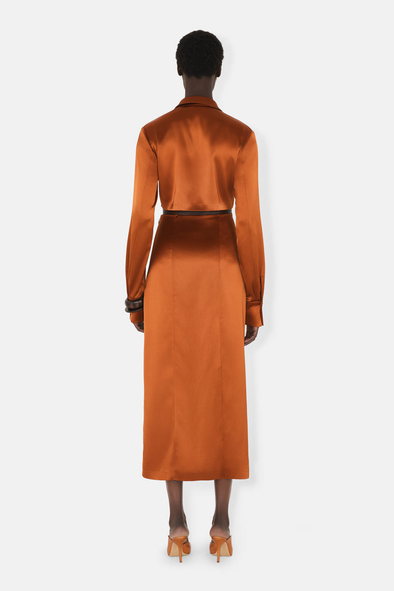 HOCK DRESS - BRANDY