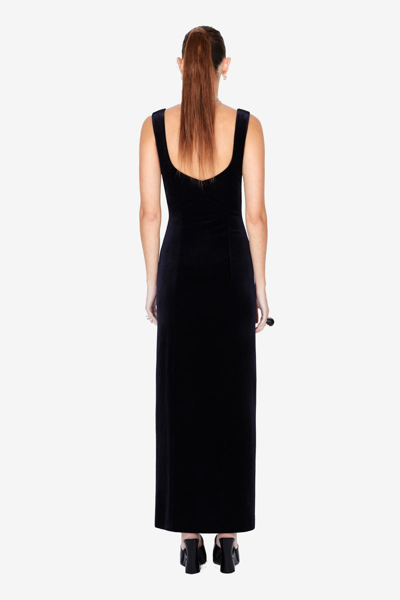 Liza Velvet Dress - Black