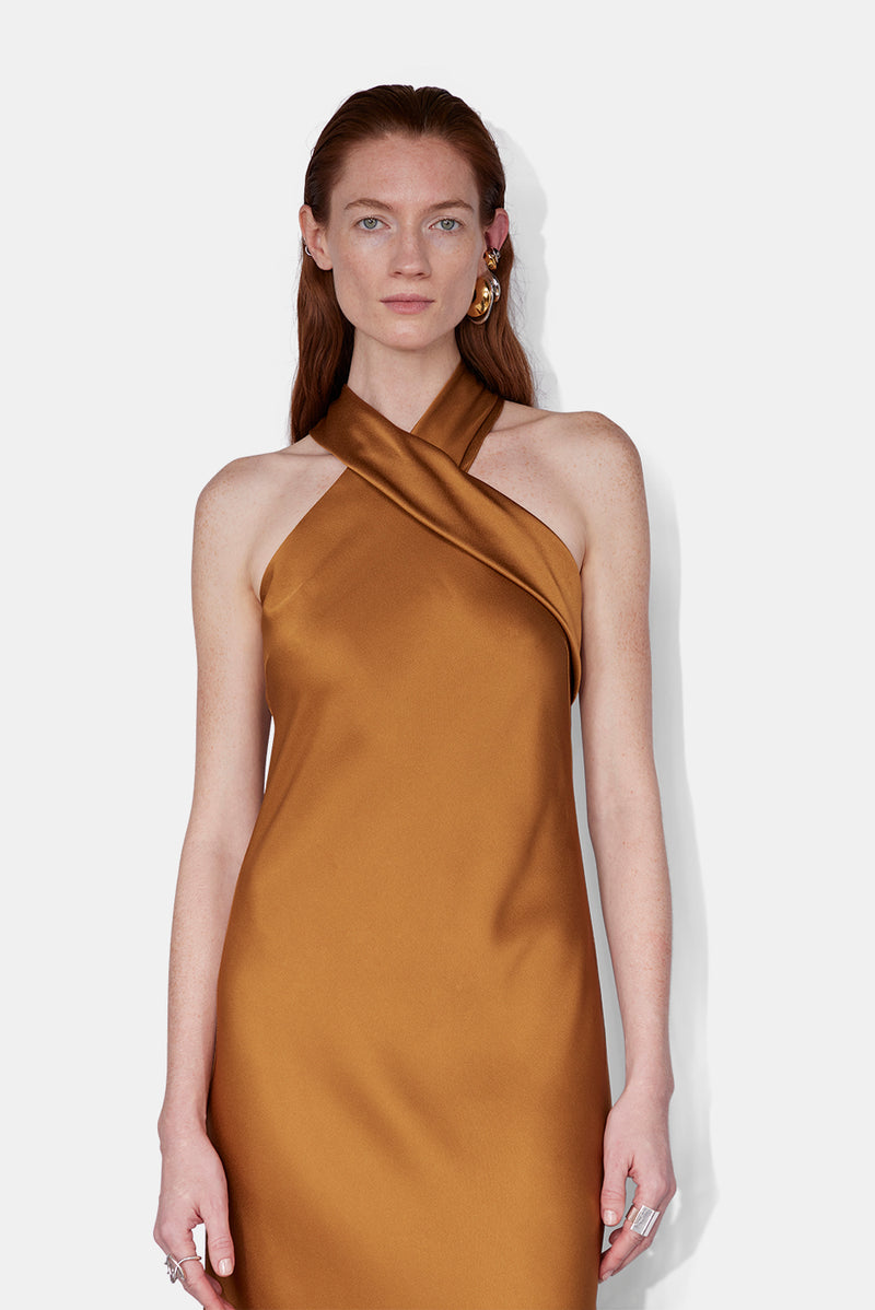 CROPPED PANDORA DRESS - BRANDY