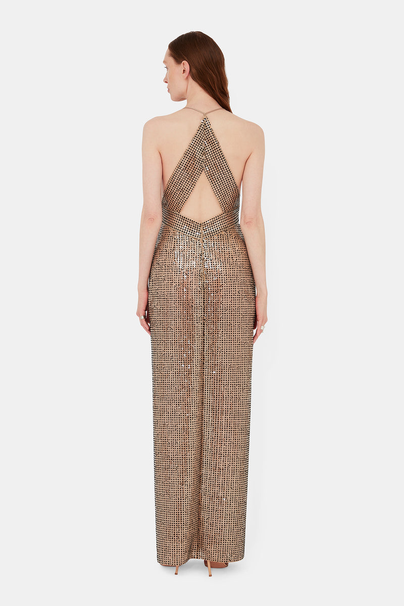 Sheer Prism Dress - Beige