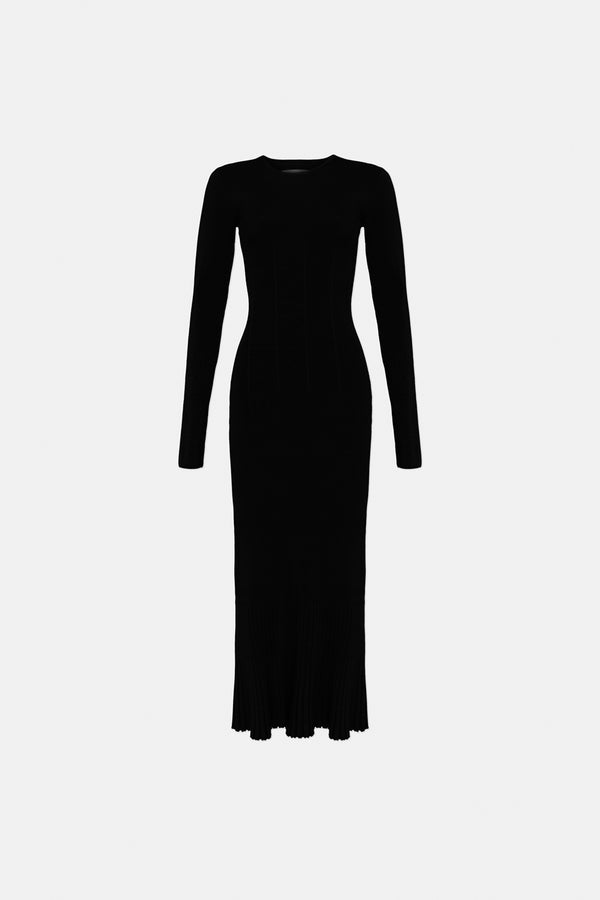 Crew Neck Atalanta Dress - Black