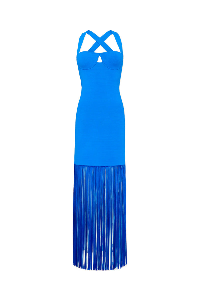 Fringe Mia Dress - Ocean & Sky Blue