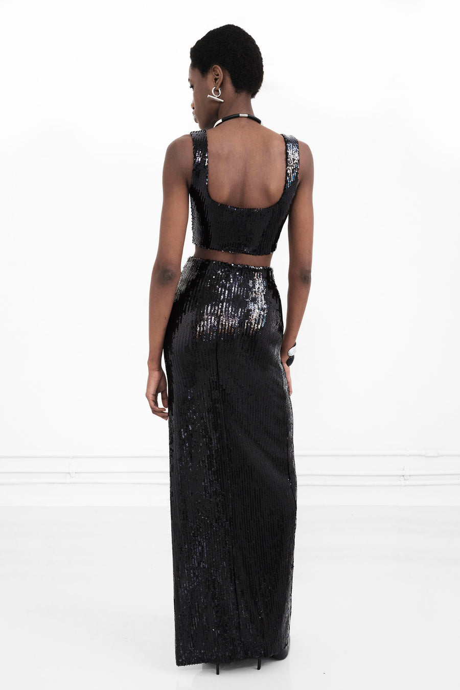 Beating Heart Crop Top - Black