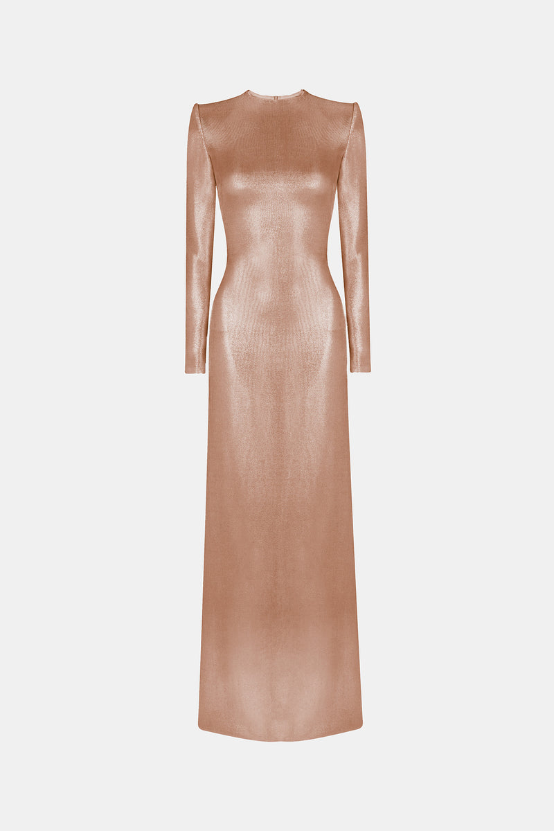 Frieze Long Sleeve Dress - Copper