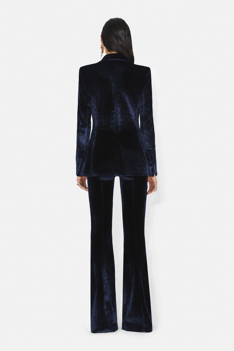 Sculpted Velvet Blazer - Midnight