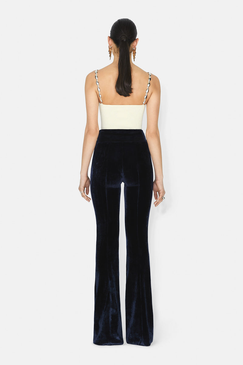 Sculpted Velvet Trousers - Midnight