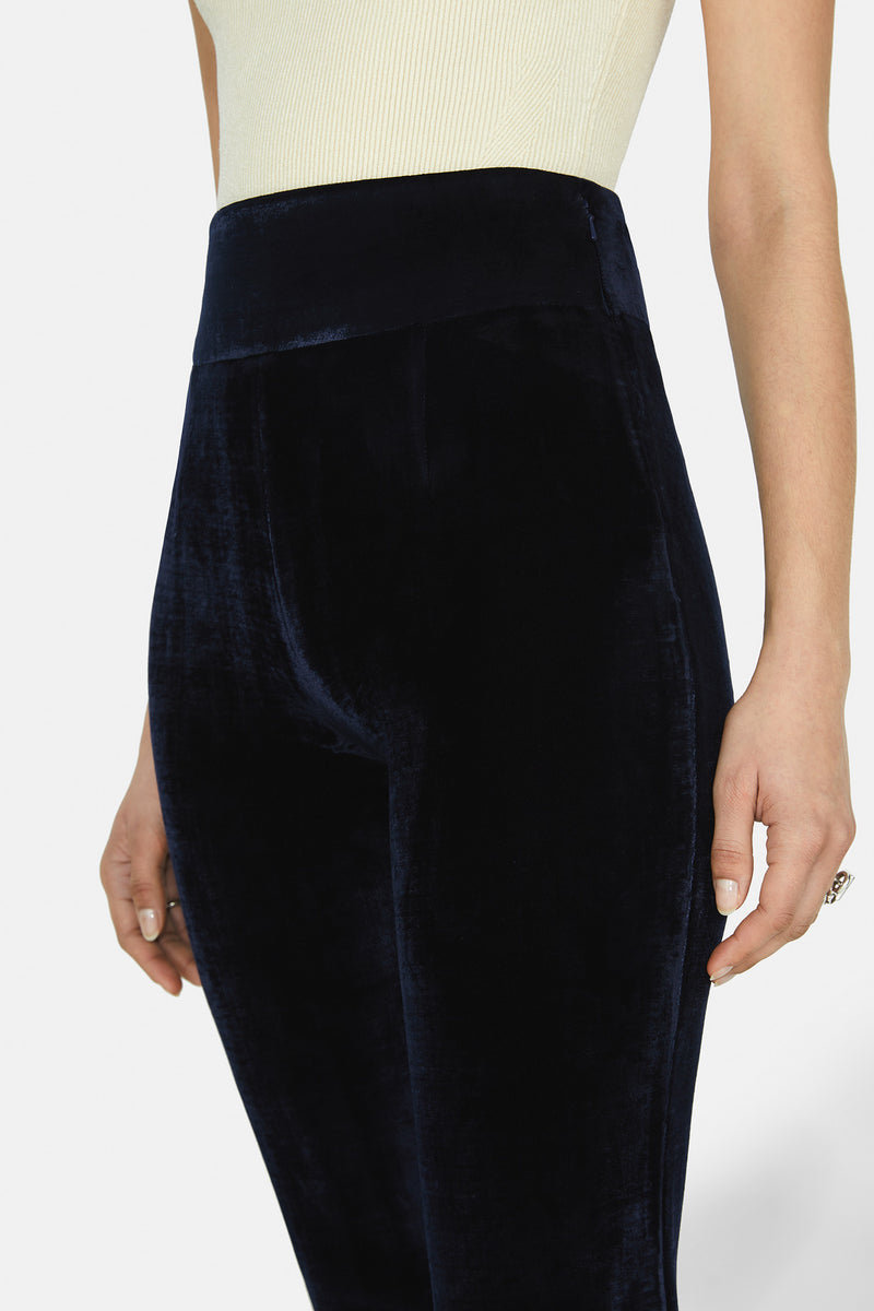 Sculpted Velvet Trousers - Midnight