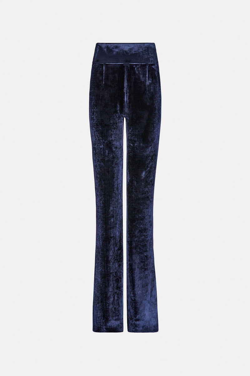 Sculpted Velvet Trousers - Midnight