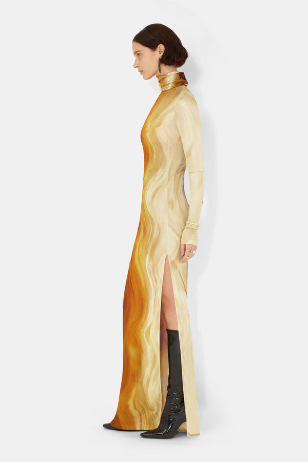 Marble Jersey Dress - Marble Salt Print