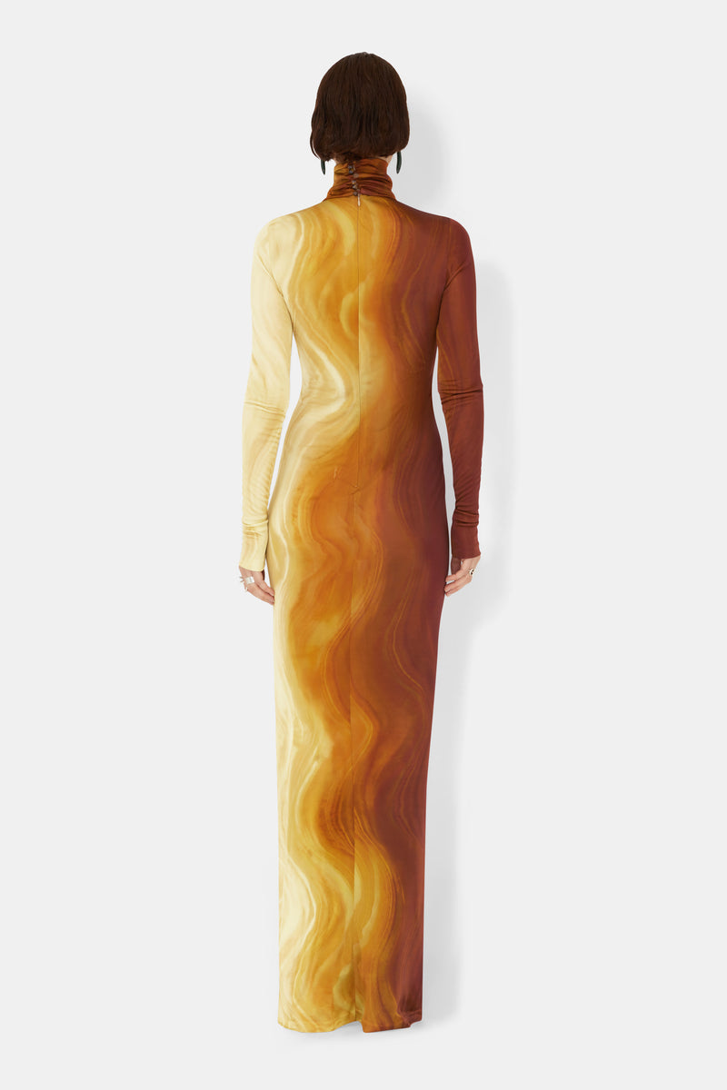 Marble Jersey Dress - Marble Salt Print