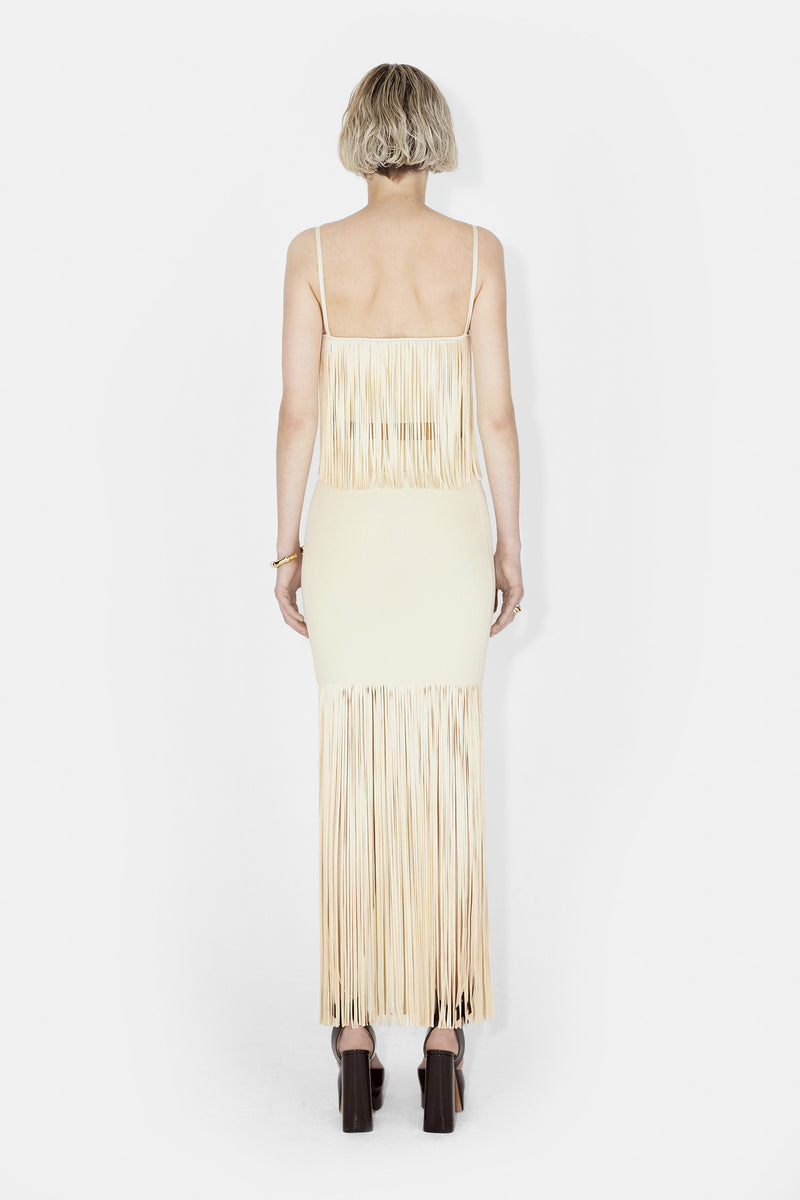 Fringe Nyx Skirt - Creme