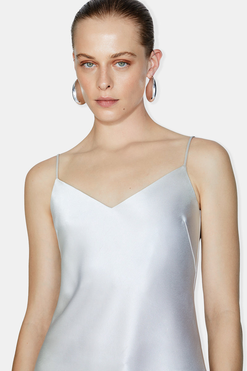 Satin V-Neck Camisole - Platinum