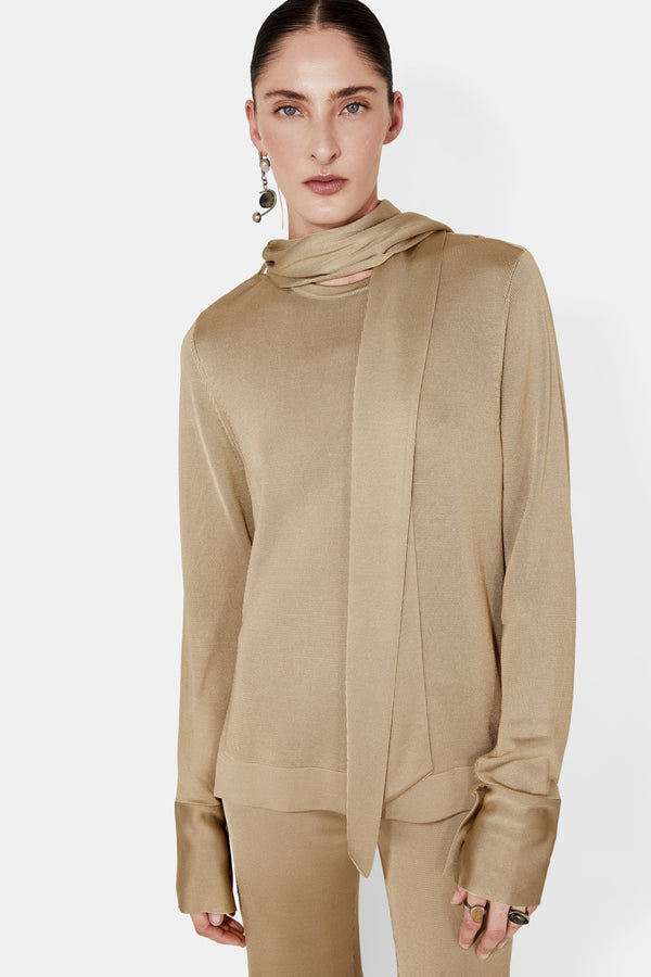 Ida Scarf Top - Sand