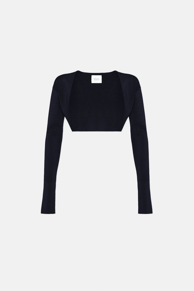 Atalanta Crop Cardigan - Black