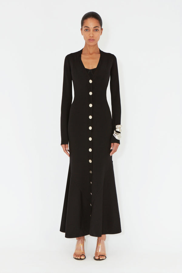 Buttoned Up Dress - Black