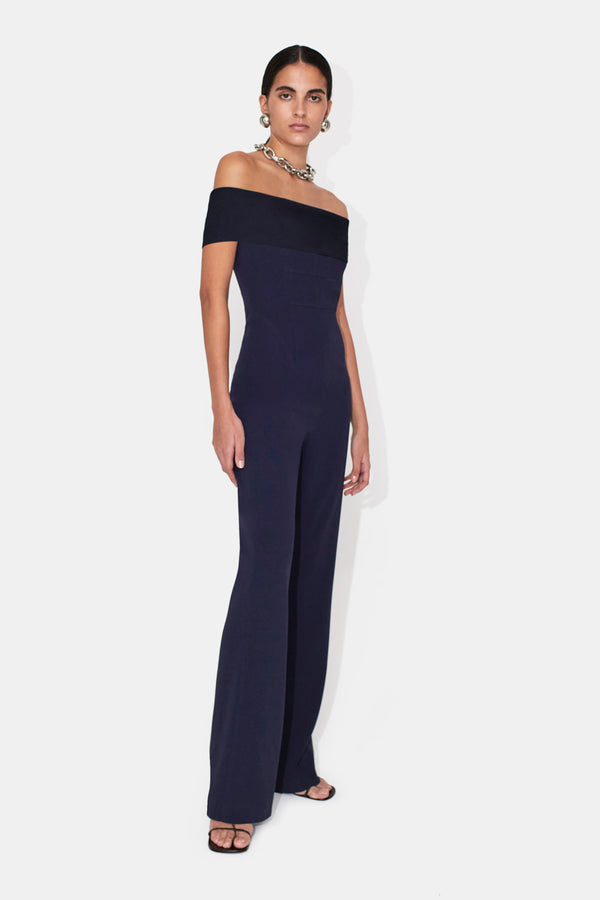 Off The Shoulder Jumpsuit - Midnight