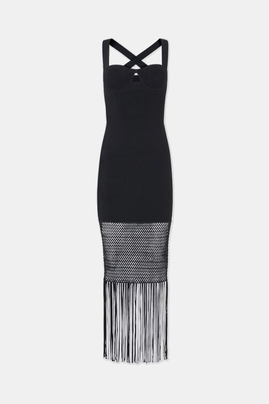 Fringe Diana Dress - Black