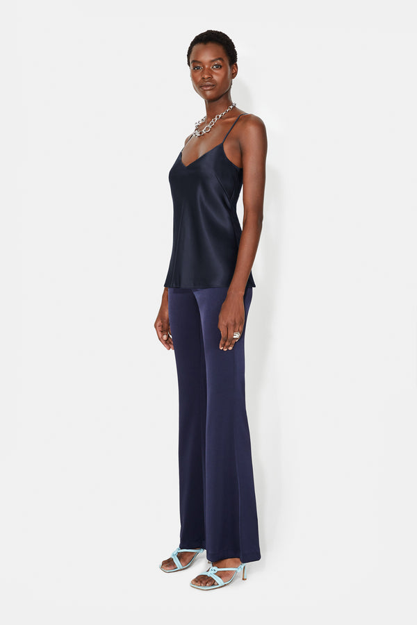 Satin V Neck Camisole - Midnight