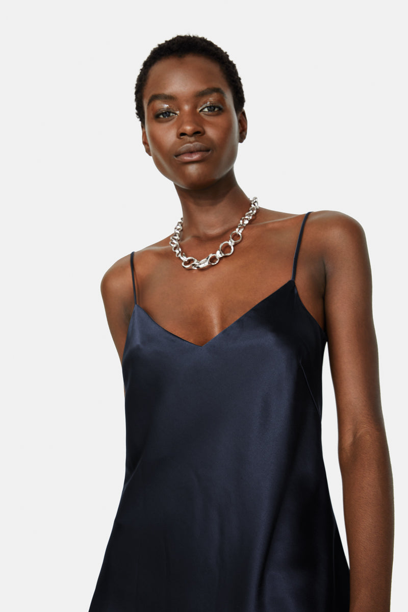 Satin V Neck Camisole - Midnight